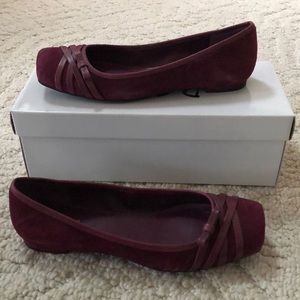 BCBG Sangria Suede Flats